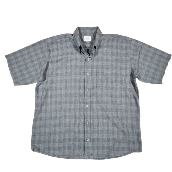 Versace Shirts Couture Mens Gray Plaid Short Sleeve Shirt Size Large Cotton - Picture 1 of 12